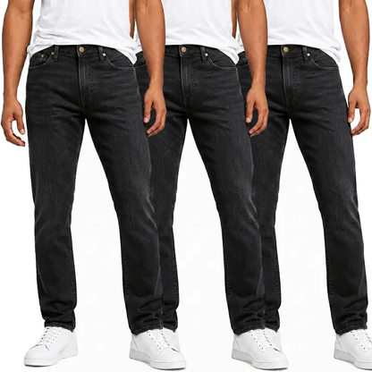 3er-Pack Herren Flex-Stretch Jeans – Slim Straight Fit mit 5 Taschen