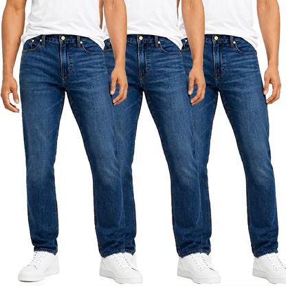 3er-Pack Herren Flex-Stretch Jeans – Slim Straight Fit mit 5 Taschen